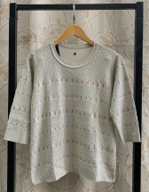 Blusa Tricot Patrícia - Areia - Manga 3/4